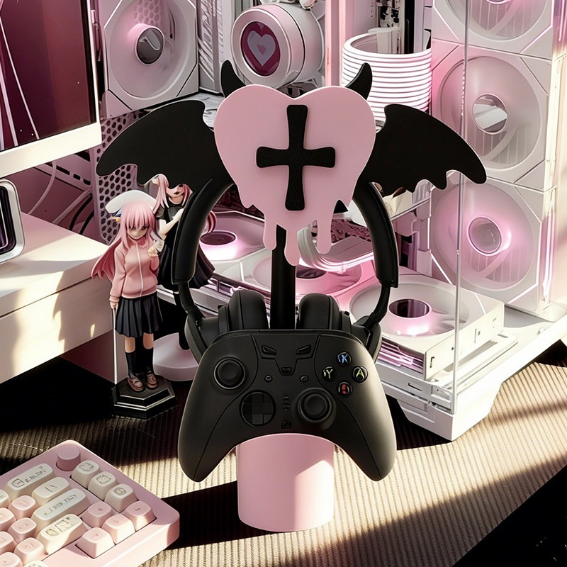 かわいいデザインのヘッドホンスタンド、デスクトップゲーミング - Gaming Accessories Aesthetic のレビューと価格