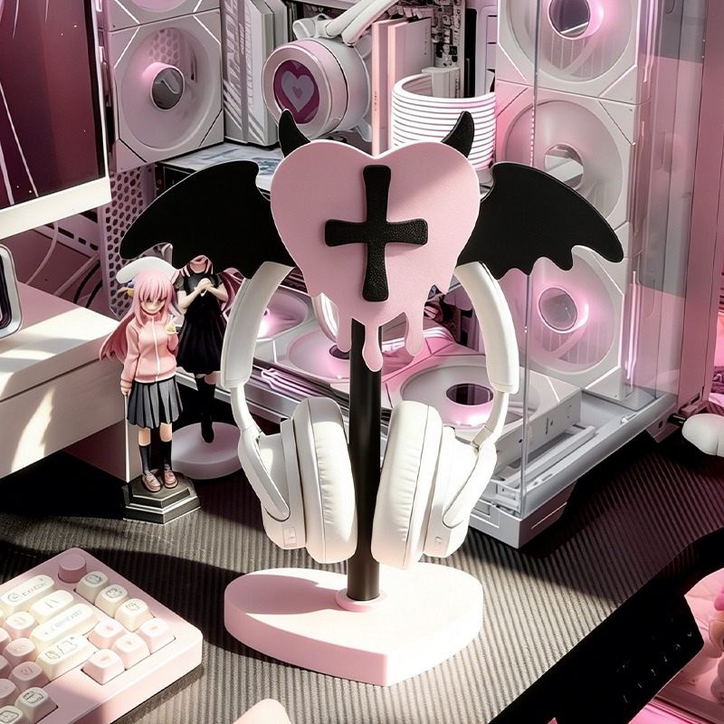 かわいいデザインのヘッドホンスタンド、デスクトップゲーミング - Gaming Accessories Aesthetic のレビューと価格