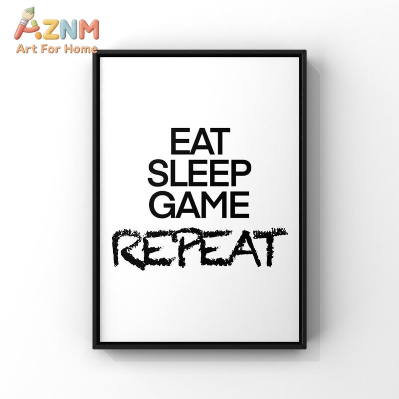 AZNM ブラックホワイト ゲーミングキャンバス ウォールア - Gaming Accessories For Room のレビューと価格